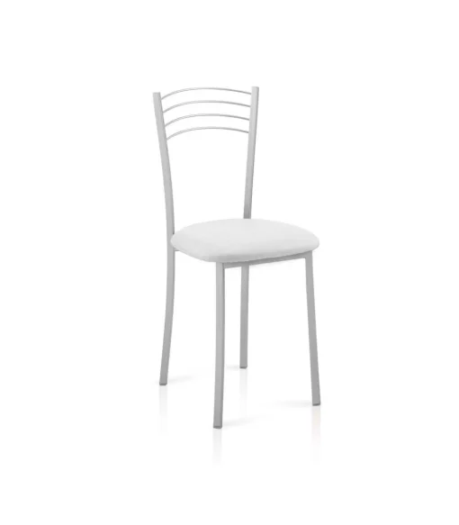 Pack de 4 sillas Md-Gabia tapizadas en tejido PU blanco, 89cm(alto) 40cm(ancho) 45cm(largo)