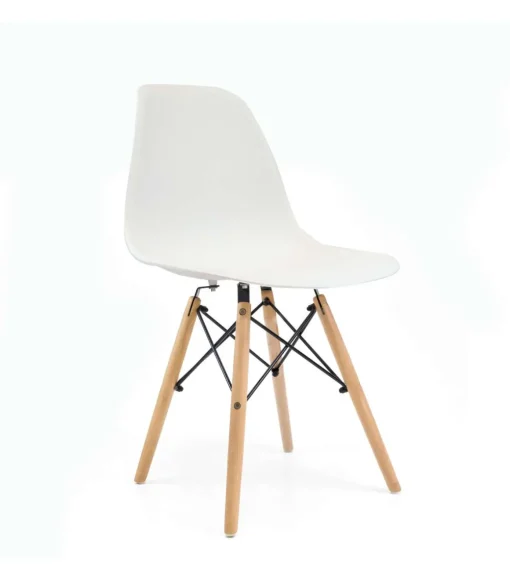 Pack de 4 sillas Md-Velez acabado en polipropileno blanco, 83cm(alto) 50.5cm(ancho) 46.5cm(largo)