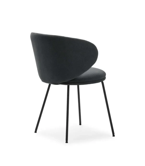 Pack de 2 sillas modelo Rebeca tapizado textil gris oscuro, 77.5cm(alto) 58cm(ancho) 59.5cm(largo)