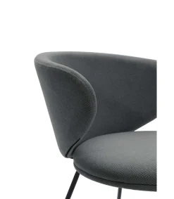 Pack de 2 sillas modelo Rebeca tapizado textil gris oscuro, 77.5cm(alto) 58cm(ancho) 59.5cm(largo)
