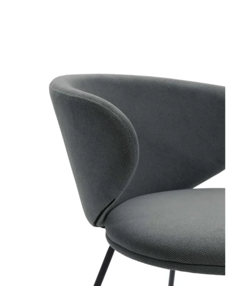 Pack de 2 sillas modelo Rebeca tapizado textil gris oscuro, 77.5cm(alto) 58cm(ancho) 59.5cm(largo)