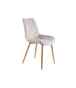 Pack de 4 sillas para cocina o comedor Marlene tapizado textil beige/roble, 85 cm(alto)53 cm(ancho)61 cm(largo)
