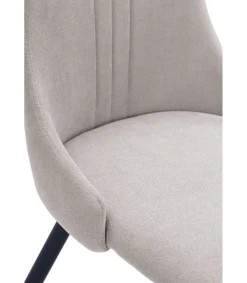 Pack de 4 sillas para cocina o comedor Izan tapizado textil gris claro, 91cm(alto) 50cm(ancho) 57cm(fondo)