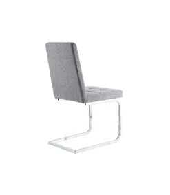 Pack de 4 sillas Vanity para Salon o Cocina, tapizado gris, 93 cm(alto)45 cm(ancho)58 cm(fondo).