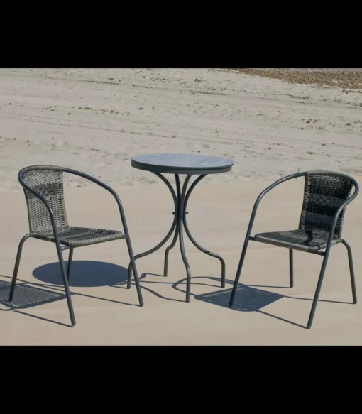 Pack de 4 sillones terraza jardín Santana-3 acero/huitex 73 cm(alto) 60 cm(ancho)52 cm(fondo)