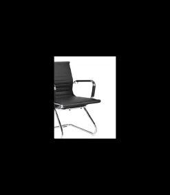 Pack de dos sillas confidente tapizado en piel sintetica negro, 57 cm(ancho) 90 cm(altura) 61 cm(fondo)