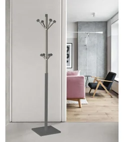 Perchero mod. 429 moderno herrajes cromo satinado lacado gris, 180 cm(alto)34 cm(ancho)34 cm(largo)