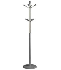 Perchero moderno mod. 414 herrajes cromo satinado lacado gris, 180 cm(alto)37 cm(ancho)37 cm(largo)