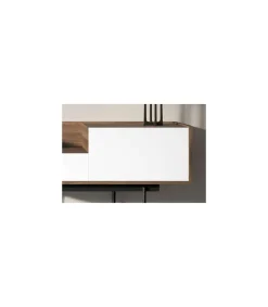 Recibidor modelo 673 acabado nogal combinado con blanco, 84cm(alto) 122cm(ancho) 42cm(prof.)