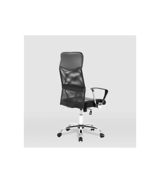 Silla de oficina Dafne acabado negro. Alto: 112.5-122cm Ancho: 60cm Fondo: 49.5cm.