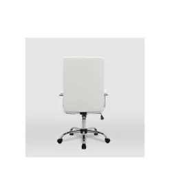Silla de oficina Lara acabado blanco. Alto: 107/117cm Ancho: 57.5cm Fondo: 60.5cm.