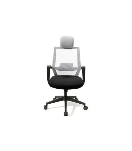 Silla despacho giratoria elevable acabado negro/gris 63 cm(ancho) 117-124 cm(altura) 51cm(fondo)