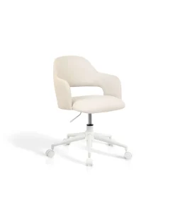 Silla despacho giratoria elevable acabado beige claro, 58m(ancho) 71/81cm(altura) 58cm(fondo)