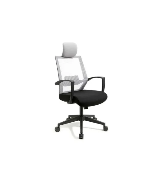 Silla despacho giratoria elevable acabado negro/gris 63 cm(ancho) 117-124 cm(altura) 51cm(fondo)