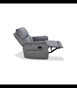 Sillón relax manual Mercury tapizado gris, 76cm(Ancho) 90cm (Fondo) 100cm(Alto)