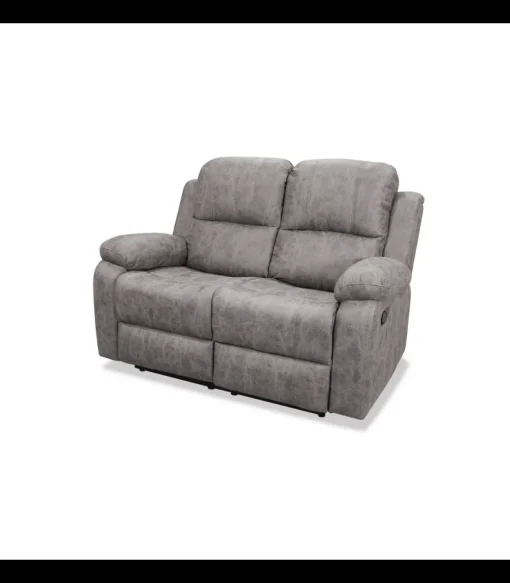Sofá relax dos plazas Navas tapizado gris, 140cm(Ancho) 100cm (Fondo) 100cm(Alto)