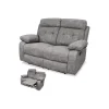 Sofá relax dos plazas Valverde tapizado gris, 150cm(Ancho) 90cm (Fondo) 104cm(Alto)