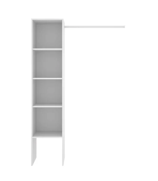 Vestidor Reus con estantes y barra de colgar en blanco, 185cm(alto) 138cm(ancho) 40cm(fondo)