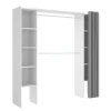 Vestidor Siles para dormitorio con cortina y baldas en blanco 205-203 cm(alto)180 cm(ancho)50 cm(fondo)